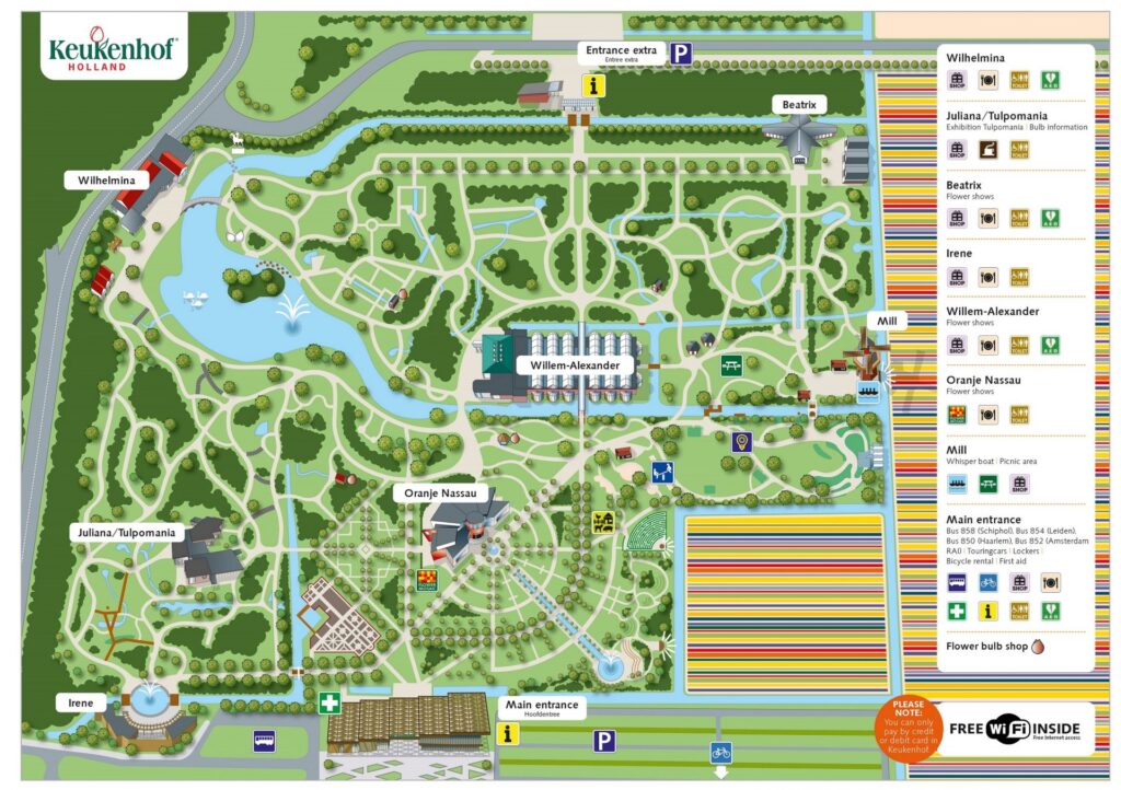 Plano del parque de flores Keukenhof